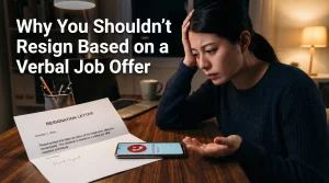 resigned based on a verbal offer