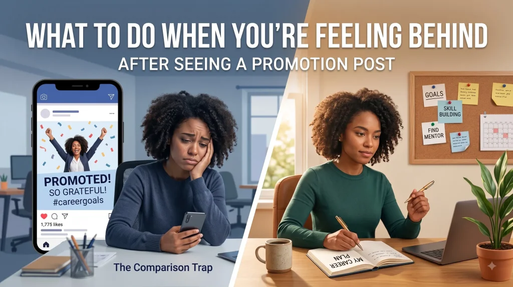 feeling behind after seeing a promotion post