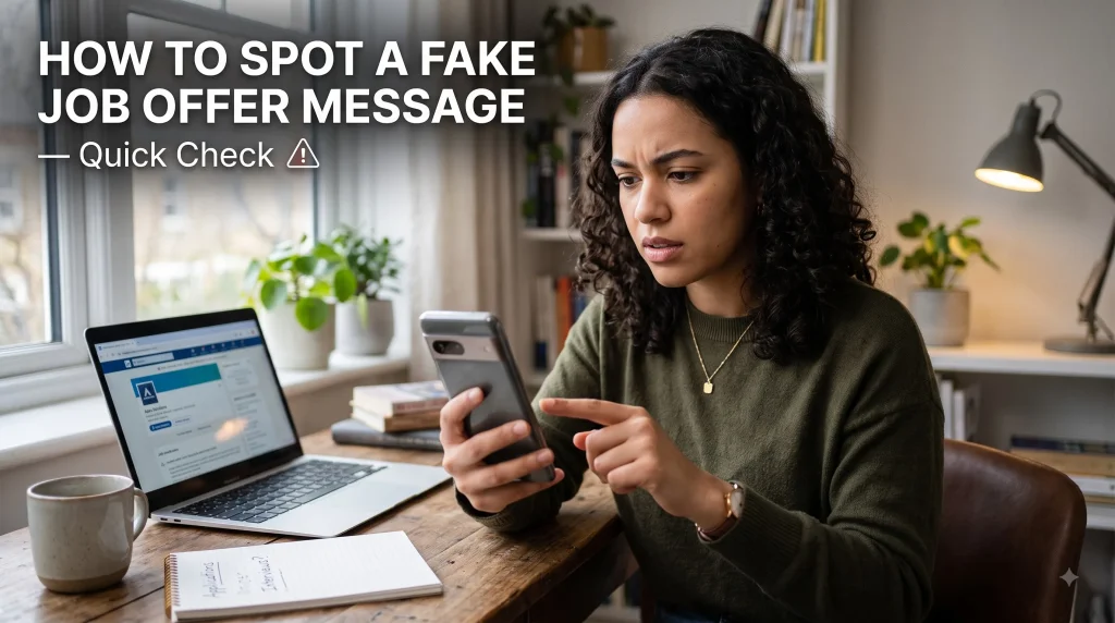 how to spot a fake job offer message