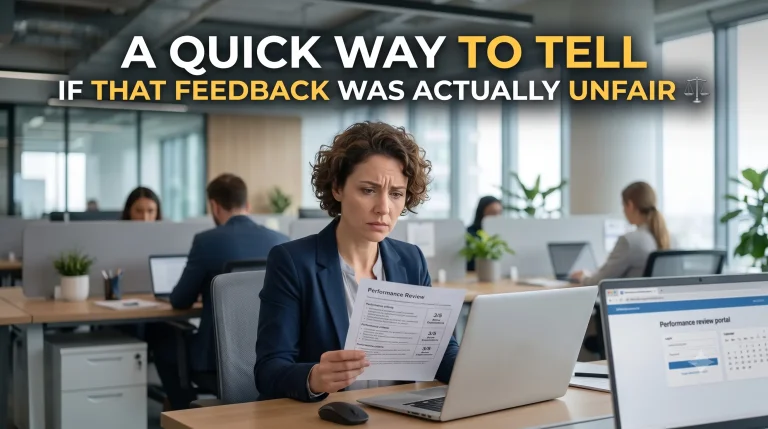 Employee reflecting after a performance feedback conversation